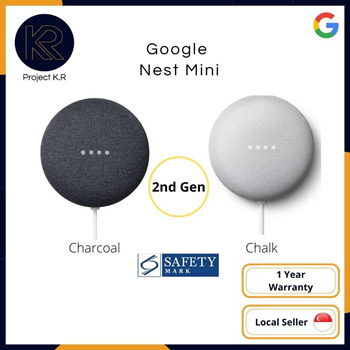 Google Nest Mini (2nd Gen) Google Assistant in Chalk + GE Smart