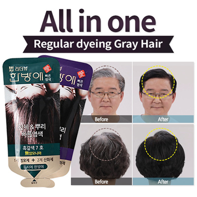 Gray Hair Dye Coverage 2 Packs Hair Thickening Korea Hair Color Black Brown Natural Brown Virgin