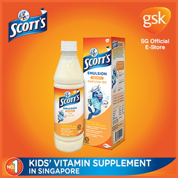 Scotts Emulsion Nutritional Supplement Bottle Stock Photo