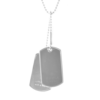 New Authentic Gucci Crest Dog Tag Necklace 19