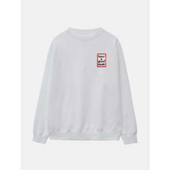 White on sale hoodless sweatshirt