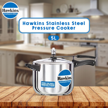 Hawkins Stainless Steel 5.0 Litre Pressure Cooker 