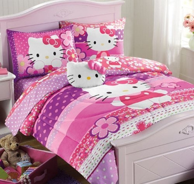 Hello Kitty Pink Purple Dots Full Comforter Sheet Set 5 Piece Bed In A Bag Homemade Wax Melt