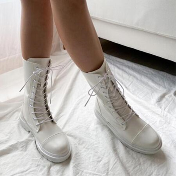 White ankle sales combat boots