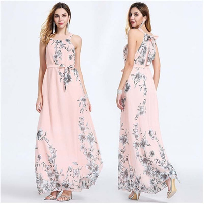 Hot Musim Panas Boho Panjang Maxi Dress Tanpa Lengan Lady Beach Dresses Gaun Pesta Sundress