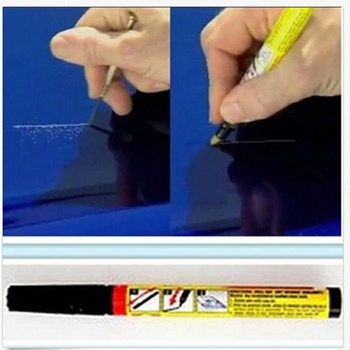 2pcs Car Touch-up Paint Pen Bright Black & Clearcoat