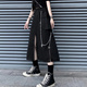 Qoo10 - HOUZHOU Gothic Long Skirt Techwear Women Punk High Split ...