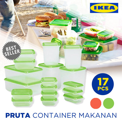 Qoo10 IKEA PRUTA Tempat Kontainer Makanan isi 17pcs 