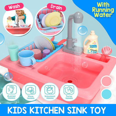 Imp House Kitchen Sink Toy With Working Faucet And Running Water Pretend Kids Role Play Set