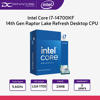 DYNACORE - Intel Core i7-14700KF 14th Gen Raptor Lake Refresh Desktop CPU /  Processor
