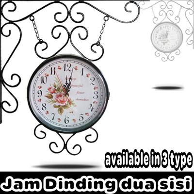 Qoo10 - JAM DINDING DUA SISI SHABBY VINTAGE DOUBLE SIDED 