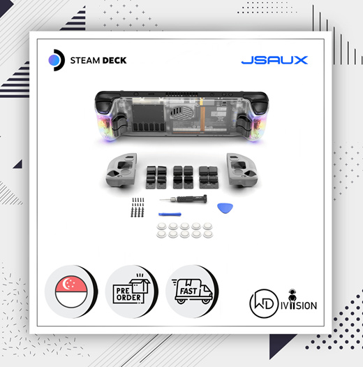 Jsaux Rgb Transparent Back Plate For Valve Steam Deck