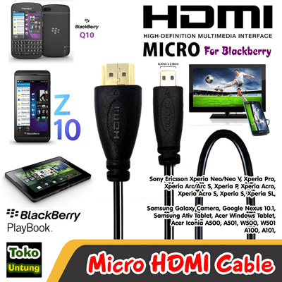 Qoo10 - Kabel HDMI Untuk Blackberry PlayBook BB Z10 BB Q10 