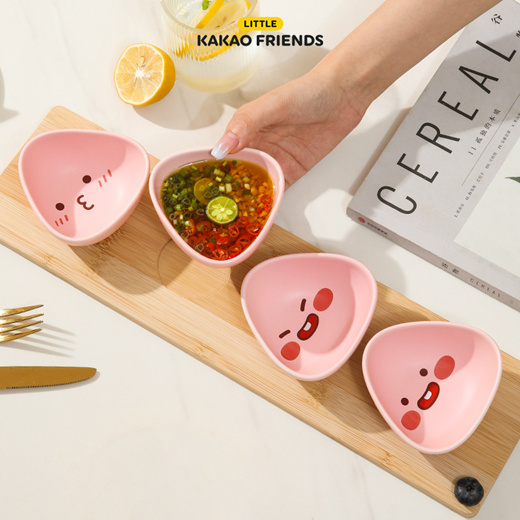 Qoo10 - [kakao Friends] Dipping Saucer 4-piece Set Ceramic Saucer Free 