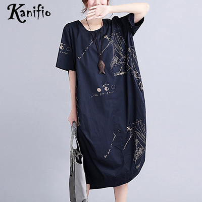 Qoo10 Kanifio Plus Size Summer Dress Shirt Casual Women European