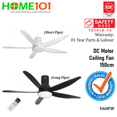 Kdkkdk Dc Motor Ceiling Fan 150cm W Led Light U60fw Available In Short And Long Pipe