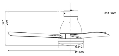 KDK U48FP 48 Inch D C Motor Ceiling Fan Free Normal ...