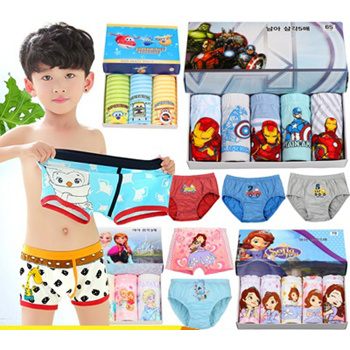 Cheap 5Pcs Kids Boys Cartoon Print Panties Comfortable Cotton Underpants