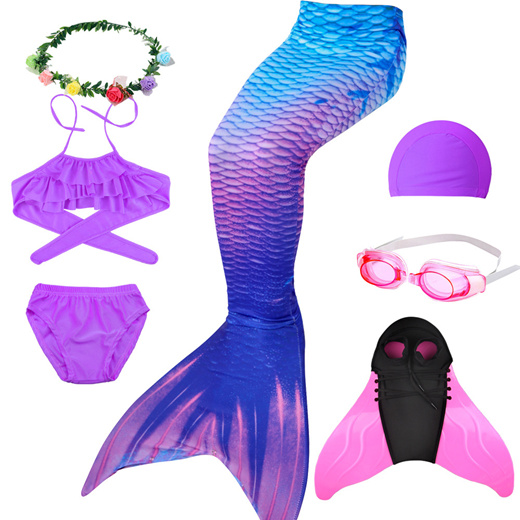 Qoo10 - Kids Girls Swimming Mermaid tail Cosplay Pink bluey Children ...