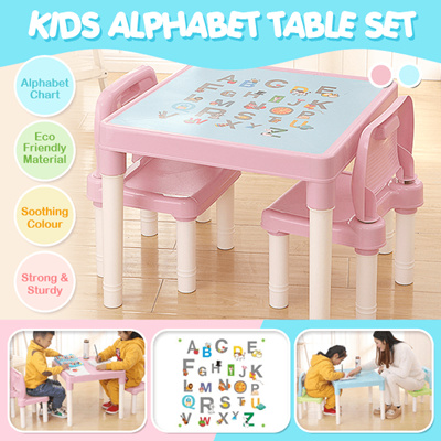 Qoo10 Kids Learning Alphabet Table Desk Set Comes With 2