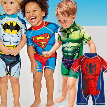 Children in store swimwear