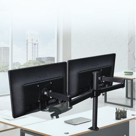 Qoo10 - Kiming Soft Monitor Cradle Stand Dual Monitor Arm : Computers/Games