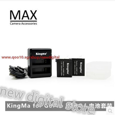 Qoo10 Kingma Jin Codes Gopro Hero 4 Battery Kit Battery Charger