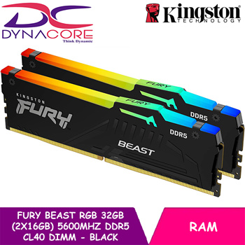 Buy the Kingston Fury RGB Beast 32GB DDR4 Desktop RAM Kit - Black 2x 16GB  - ( KF436C18BBAK2/32 ) online 