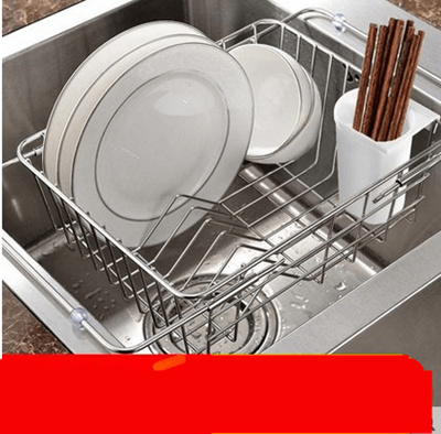 Kitchen Sink Drain Rack 304 Stainless Steel Dish Rack Drying Bowl Rack