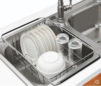 Kitchen Sink Drain Rack Drain Basket Stainless Steel Sink Sink Storage Retractable