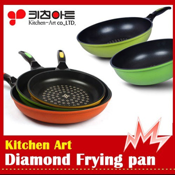 Nonstick 3D Diamond Coating Wok Frying Pan Cookware 11'' (28cm)-MADE IN  KOREA