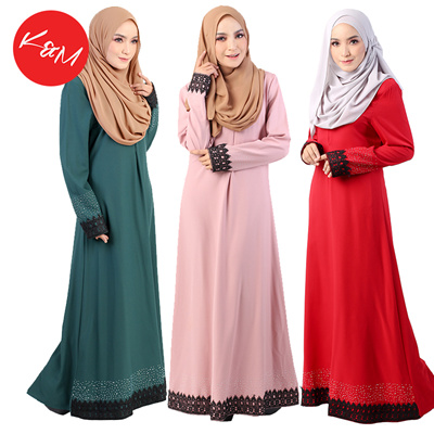 Qoo10 - KM Lace Jubah // Muslimah Wear // Baju Raya