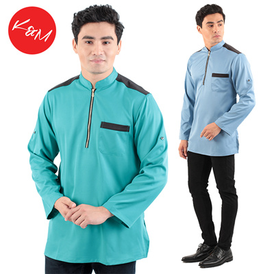 Qoo10 KM Military Kurta  Male Top Baju  Raya Lelaki 