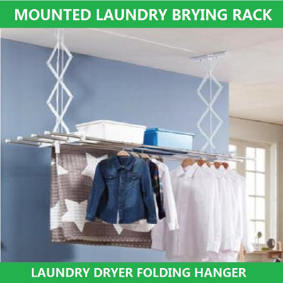 Korea 2 3 Level Ceiling Mounted Laundry Drying Rack Foldable Rack