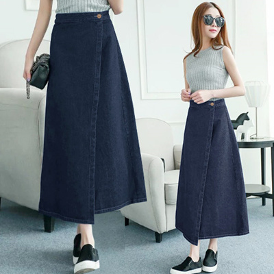 Qoo10 KOREA STYLE  MAXI DENIM SKIRT COLLECTION HIGH 