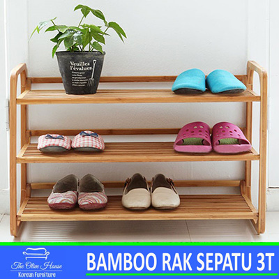 Qoo10 NEW PRODUCT BAMBOO RAK  SEPATU  3T Furniture 