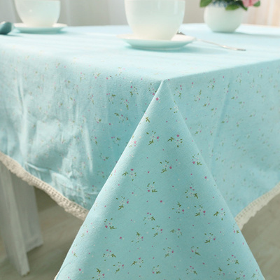 Qoo10 Korean Style Blue Orange Linen Table Cloth Country Floral