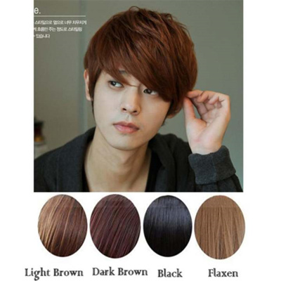 Korean Style Men S Wig Short Hair Headgear Dark Brown