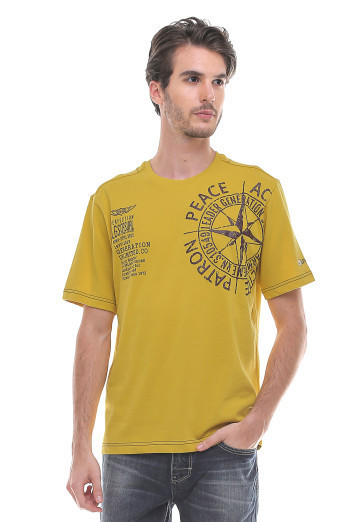 Qoo10 Regular Fit Kaos Casual Gambar Sablon Kuning 