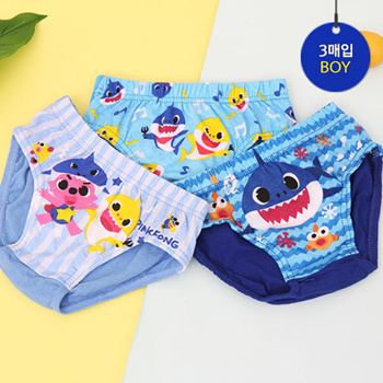 Qoo10 - [L0349] Pink Fong Panty Set [3 Pieces-Dad Shark] Children's  Underwear : Baby/Kids Fashion