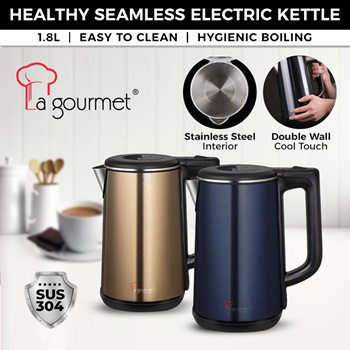 Elite Gourmet 1.8L Cool-Touch Elcteric Kettle with Stainless Steel  Interior, Black