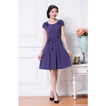 Buy luvamia Women Casual Denim Dress Short Sleeve Tie Waist Classic Jean  Shirt Dress, A2 Classic Blue, Small at Amazon.in