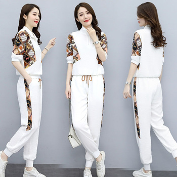 Qoo10 - Ladies Summer Print Top Wide Leg Pants Casual Fashion Suit : Women's  Clothing