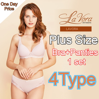 Qoo10 - [LAVORA] Korea Plus Size 4 Type Women Bra + Panties Set