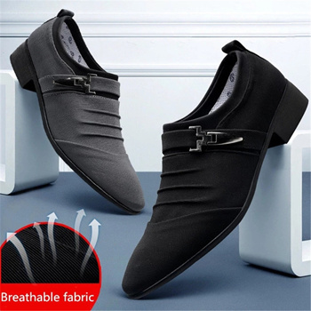 Mens grey slip hot sale on dress shoes