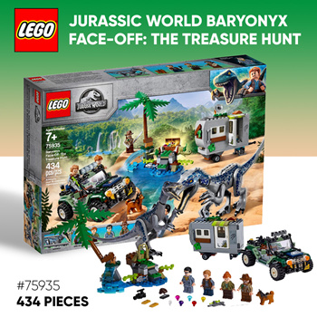 LEGO Jurassic World Baryonyx Face Off: The Treasure Hunt 75935 Building Kit  (434 Pieces)