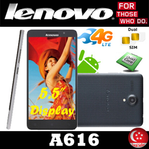 Lenovo A616 5 5Inch IPS 4G LTE Dual SIM 1 3GHz Quad Core Android 4 4 4GB 5MP Camera With Playstore Export Set with 6 months Warranty