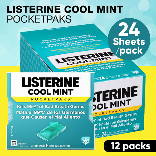 Qoo10 - Listerine portable breath strip cool mint 24 sheets x 12 sets ...