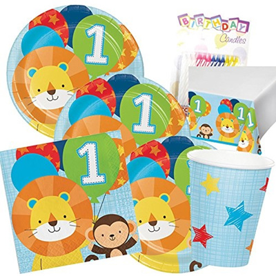 Qoo10 Lobyn Value Pack Zoo Animal 1st Birthday Party Plates