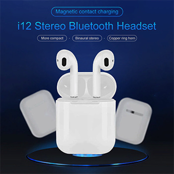 i12 tws wireless earbuds with bluetooth 5.0